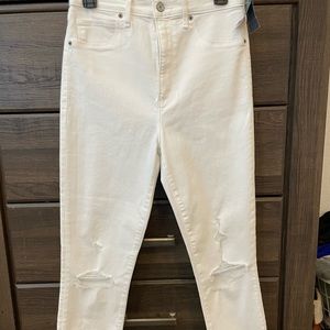 Abercrombie and Fitch white high rise jeans